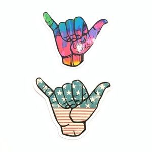 2 Piece Shaka Sign Stickers